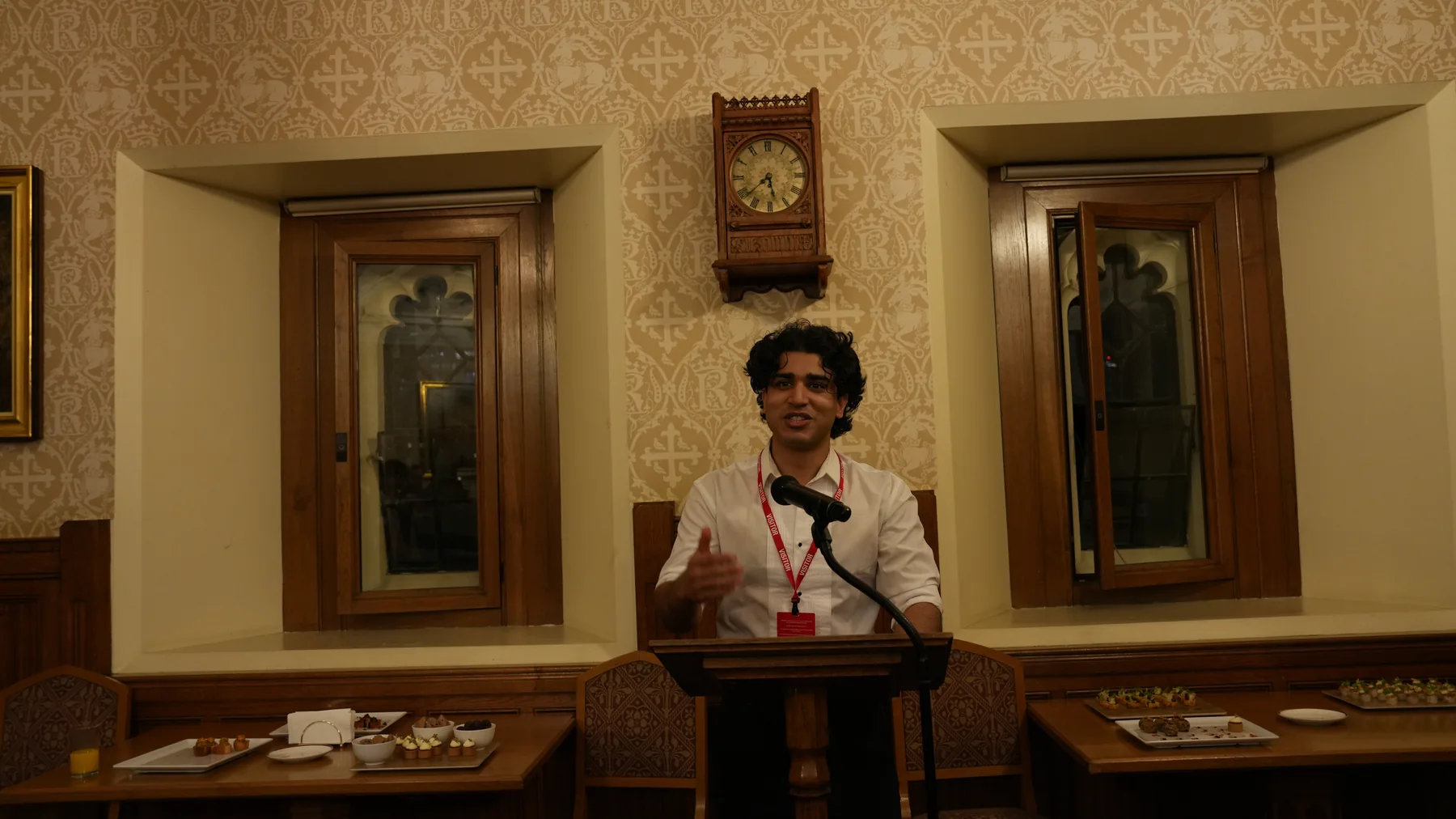 Speaker using a microphone during the House of Lords event