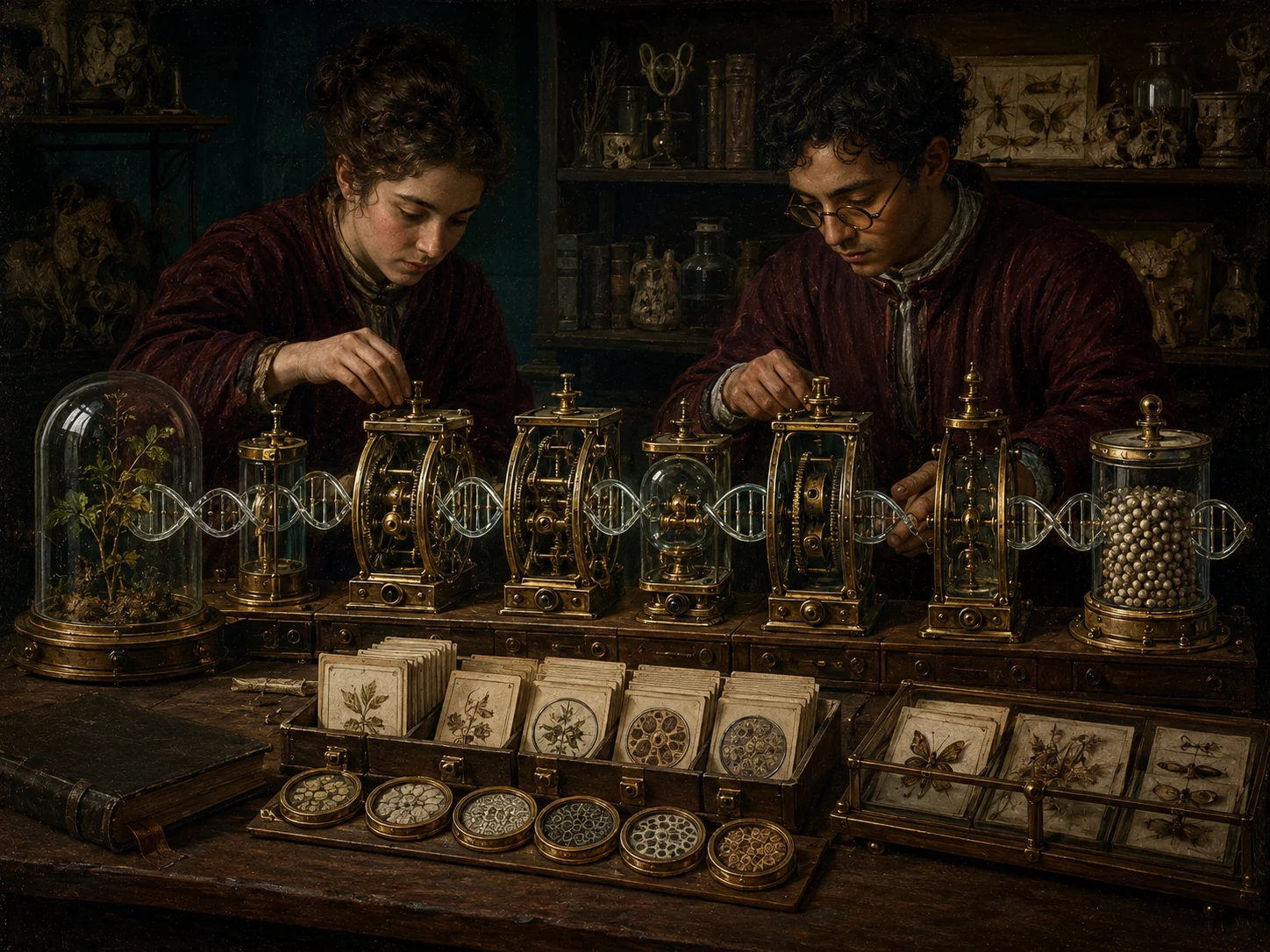 Researchers operating a modular brass bioinformatics skill library